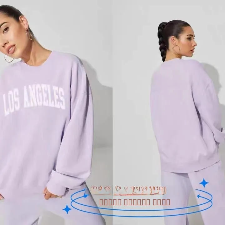 جديد نقي الأصلي G شعار المرأة المتضخم هوديي رسالة Sle عادية مريحة القطن البوليستر مزيج طويل Sve جولة Ne