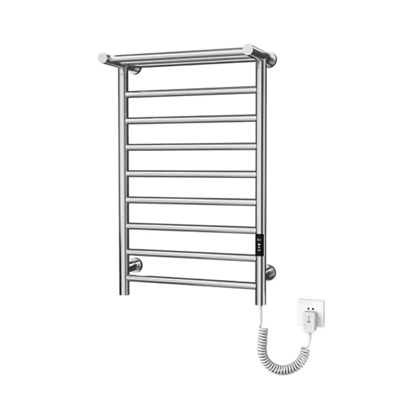 Matte Black Aluminum Alloy Electric Towel Warmer 110V 120V Wall Mounted Bathroom Heating Rail Dryer Rack High Efficiency Wall