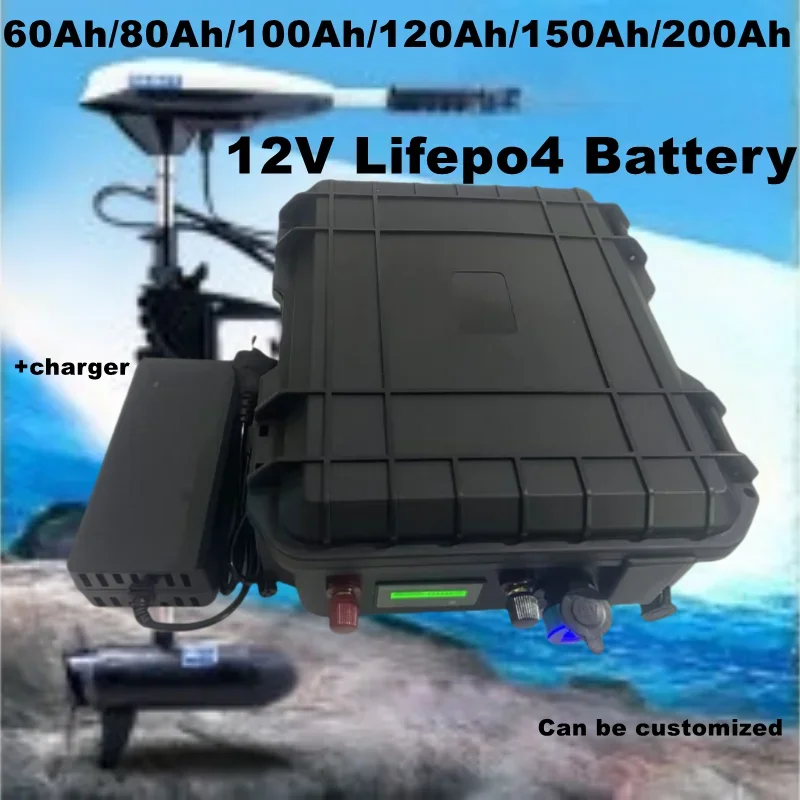 

Литиевая батарея Lifepo4 12 В 100 Ач 120 Ач 200 Ач 150 Ач 60 Ач 80 Ач с BMS интеллектуальным 4S pour moteur de pêche à la traîne à hél