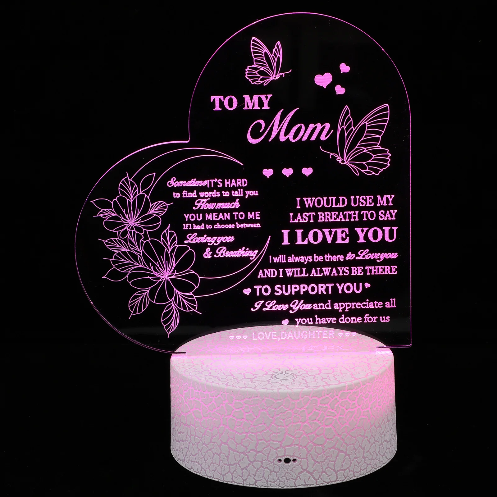 

Gift Acrylic Night Light Nursery LED Small Lamp for White Bedside Lamps Miss