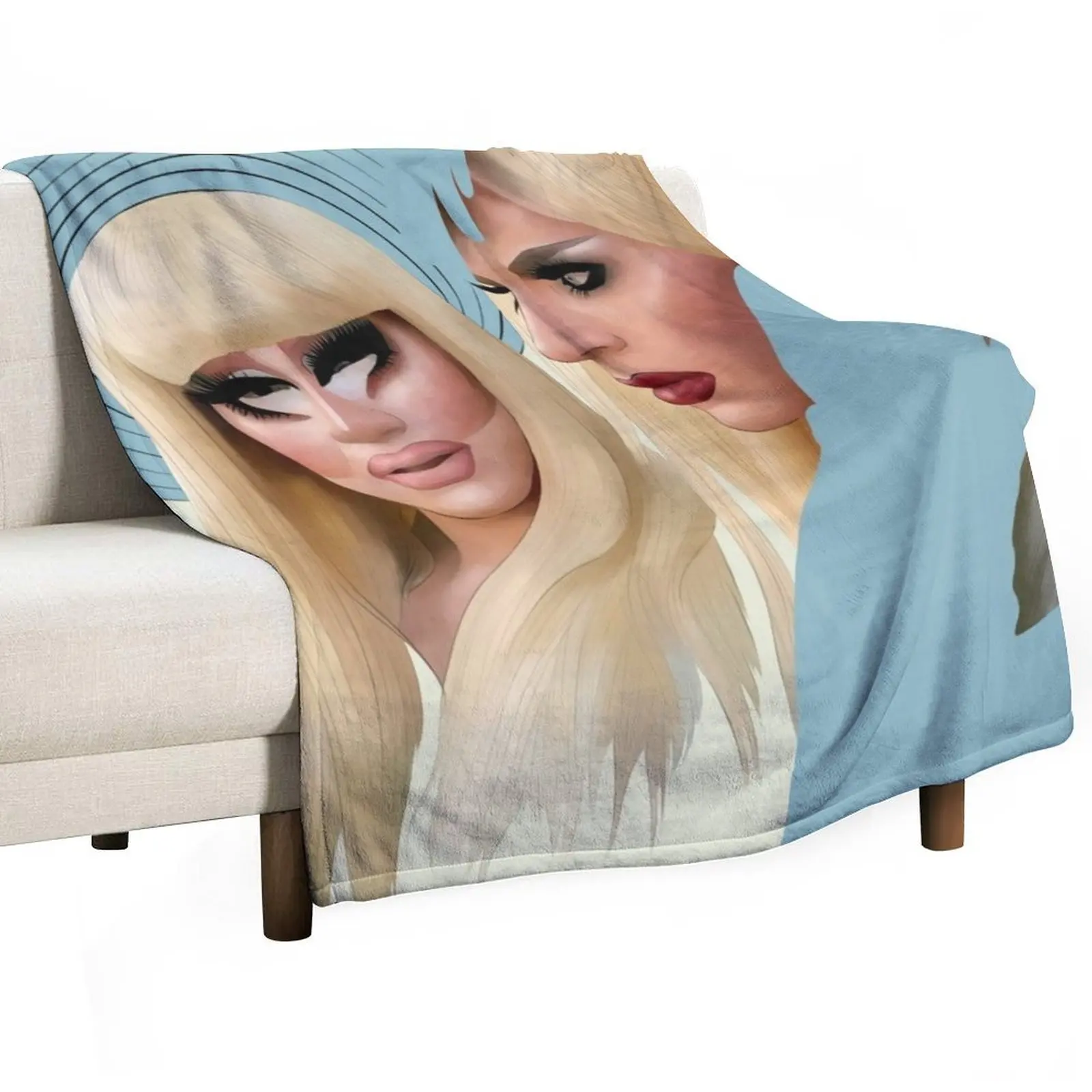 Trixie & Katya Throw Blanket decorative Nap Soft Big Blankets
