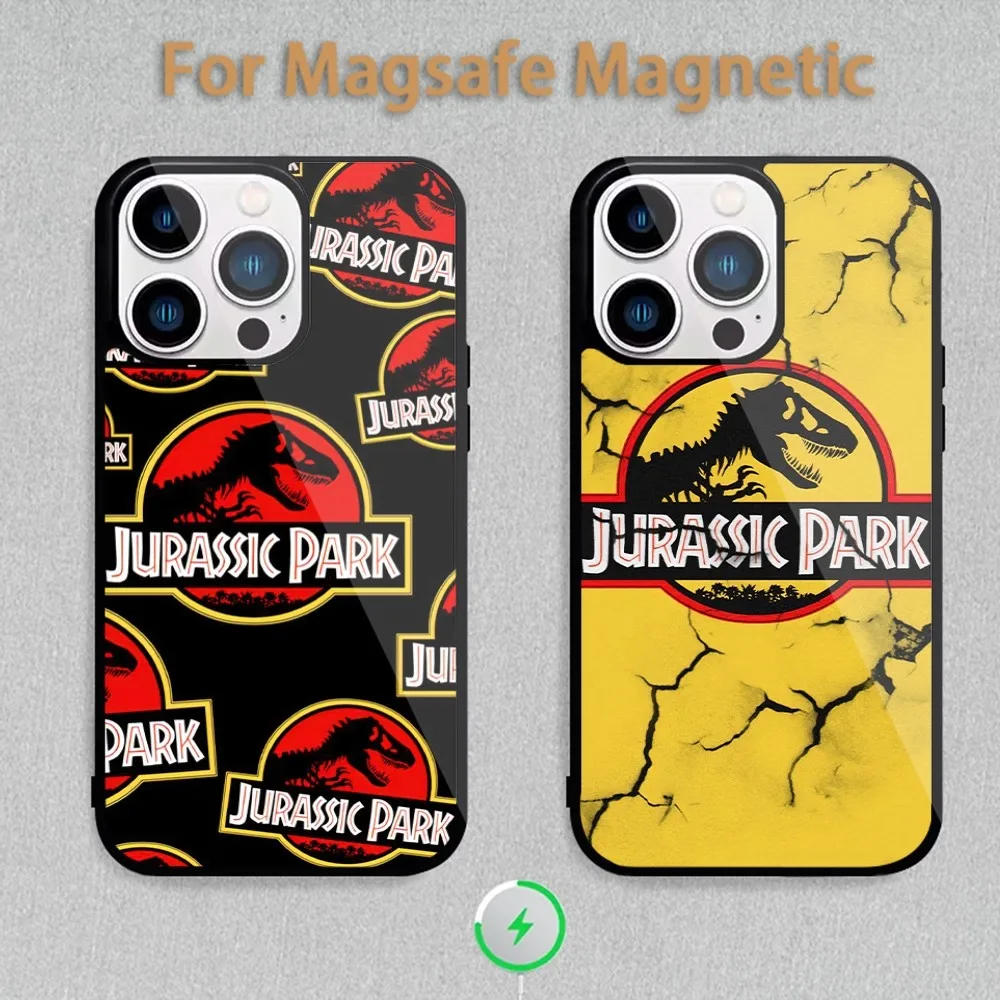 J-Jurassic P-Park Phone Case For Magnetic Inductive Charging iPhone 11 12 13 14 15 Max Pro Mini Plus Shell