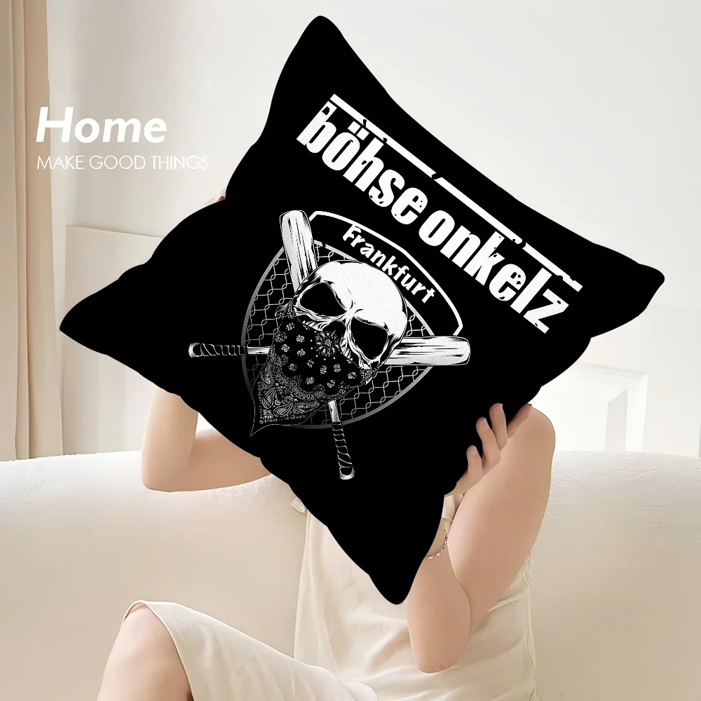 B-Bohse O-Onkelz Rock Pillow Case Sofa Decorative Home Double-sided Print Plush Square Throw Pillow Covers Cushion Decor Cover