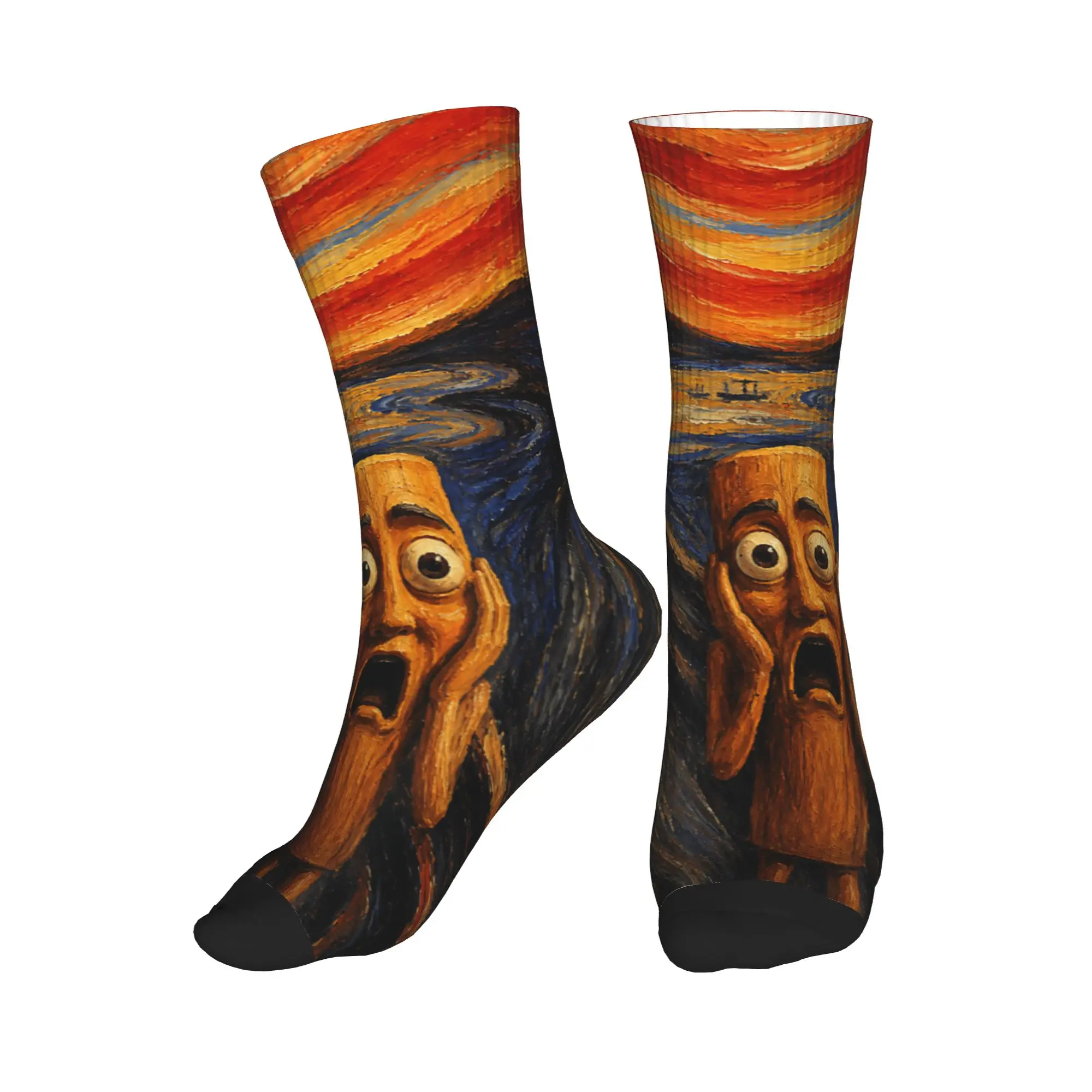Tung Tung Tung Sahur Scream Famous Painting Parody Meme Socks Non-Slip Stockings Men Warm Soft Cycling Socks Autumn Kawaii Socks