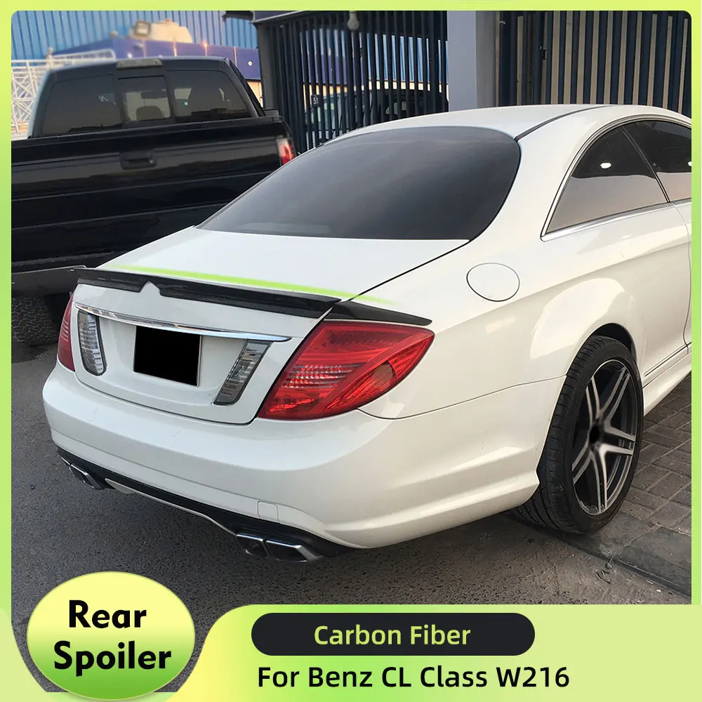 3PCS Carbon Fiber Rear Trunk Spoiler Wing Boot Lip For Mercedes-Benz CL Class W216 CL63 CL65 CL500 CL550 2009-2012 Car Styling