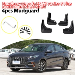 4pcs Mud Flaps Splash Guards MudguardsFront Rear Fender Protector For Chery Omoda S5 O5 Arrizo 5 Plus Arrizo 6 pro 2021-2024