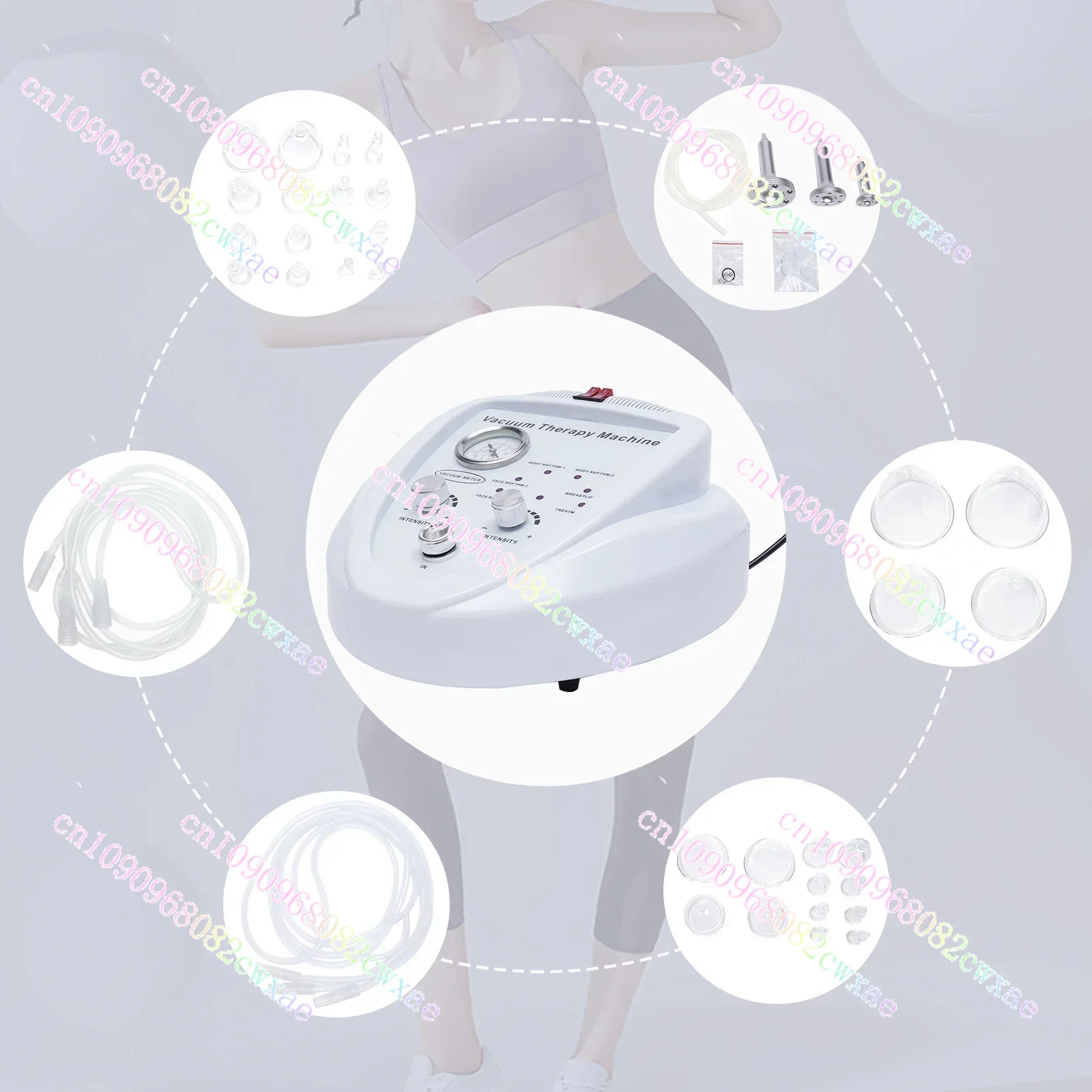 

Body Sculpting Machine, Multifunctional Vacuum Therapy, 24pcs Cups, 3 Grease Massage Heads