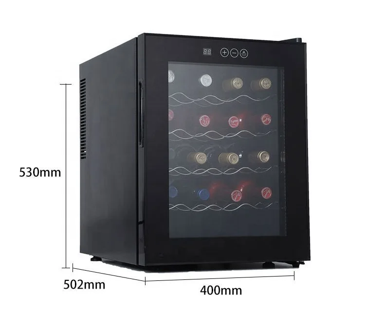 20 Bottles Horizontal Stainless Steel Shelves Semiconductor Cooler Air Cooling Wine Fridge Wine Cabinet