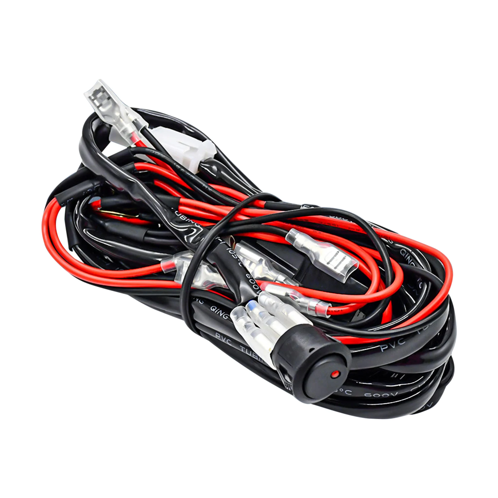 Kit de arnés de cableado de barra de luz LED, 300W, 2 cables, 16 AWG, arnés de cableado de barra de luz de trabajo LED Universal con relé de encendido y apagado de 12V 40A