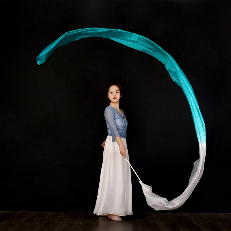 Nastro da Danza 45*400cm per Donne, Pratica di Danza Quadrata, Imitazione Seta, per Danza del Ventre, Ginnastica Ritmica e Danza Artistica