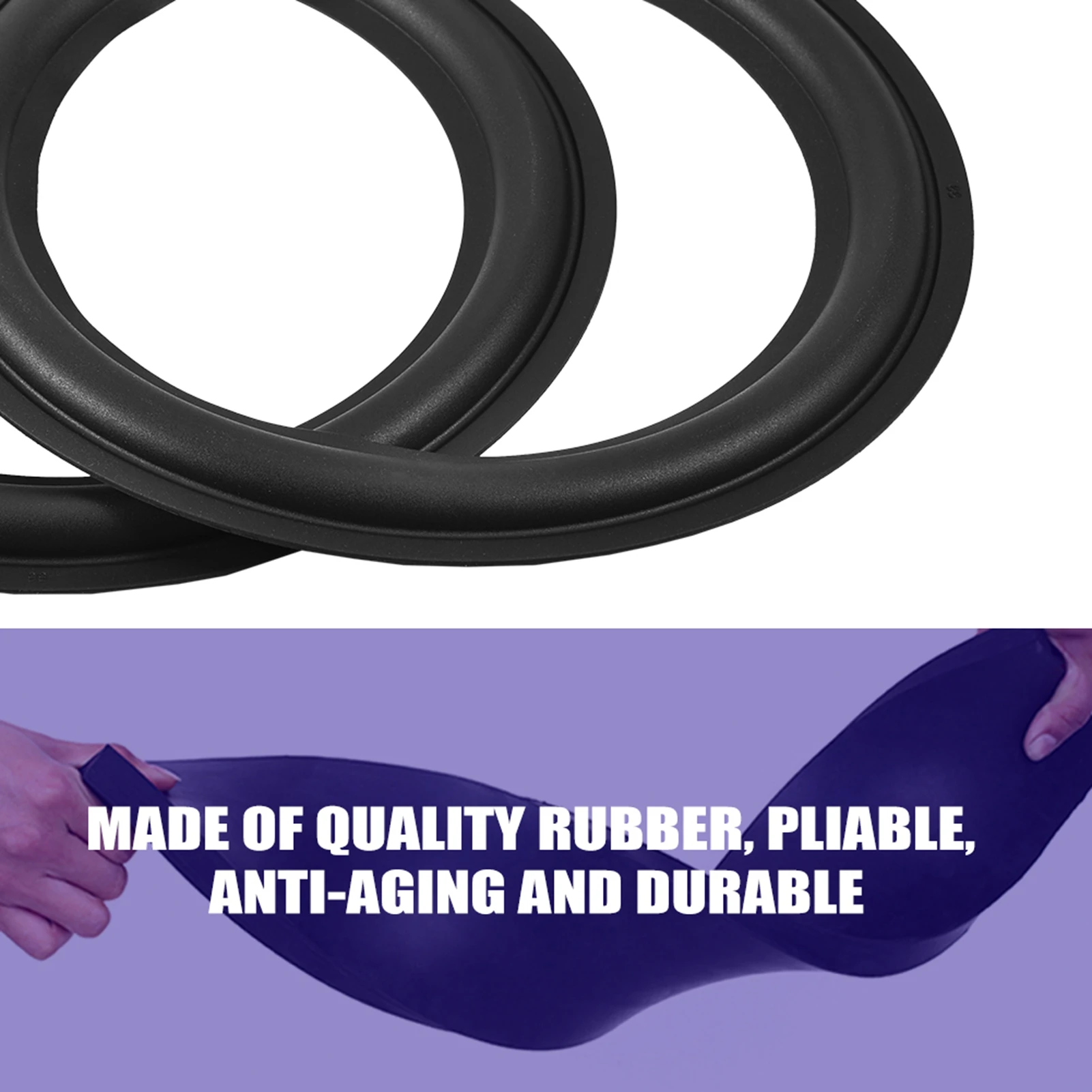 8inch Loudspeaker Speaker Surround Repair Rubber Woofer Edge Repair Parts 2pcs