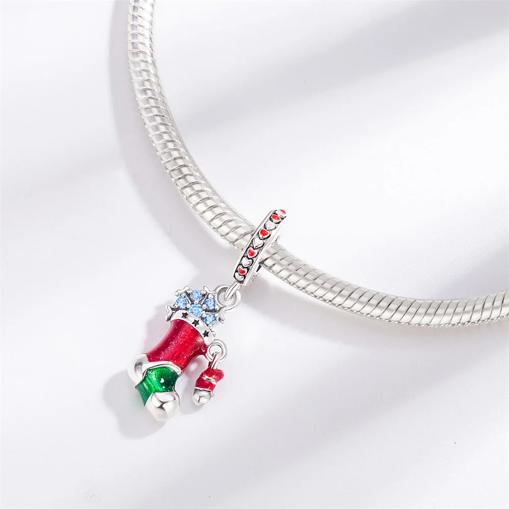 925 Sterling Silver Christmas Tree Snowman Charm Fit Original Bracelet Santa Gingerbread Man Charms Xmas Holiday Jewelry Gift