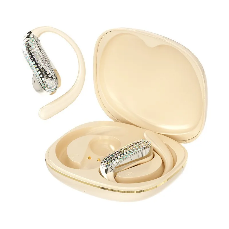 

Shiny Lacquered Earhook Bluetooth Headset Directional Sound Transmission Open-Ear Design Long Battery Life Lightweight Headphone