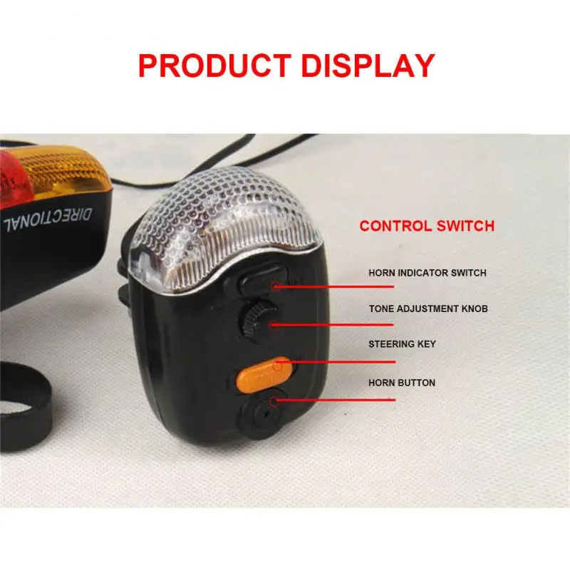 Multifunctional Bicycle Turn Signal Tail Light Electric Horn Brake Light Riding Tail Light Night Riding Safety Warning Light