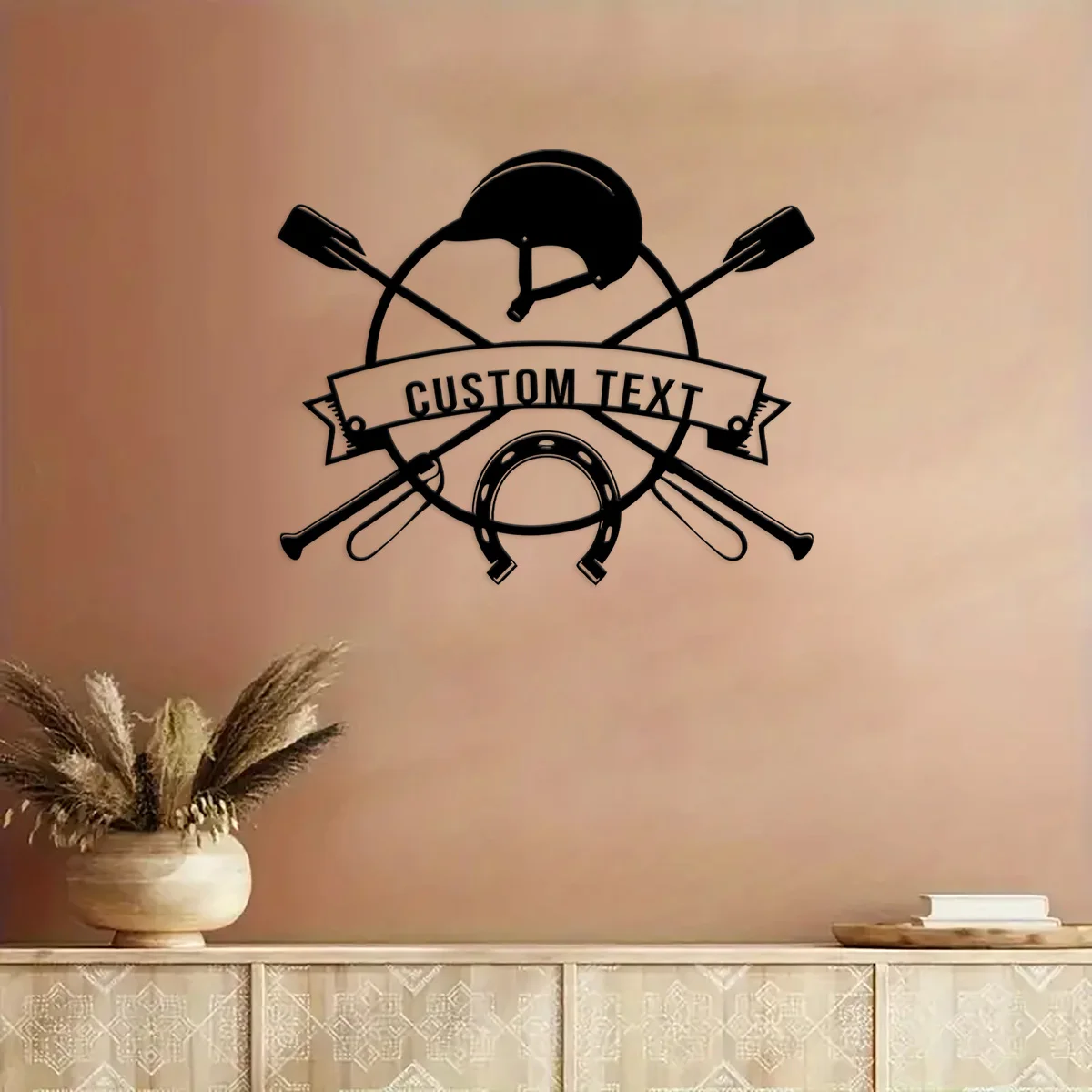 

Personalized Horse Rider Helmet Metal Wall Art, Equestrian Metal Sign, Gift For Equestrian Horse Riding Sport Christmas Gift