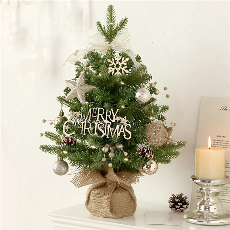 

AD-Mini Desktop Christmas Tree Christmas Atmosphere Decoration Rotating Music Box Mini Christmas Tree Home Fun Ornament