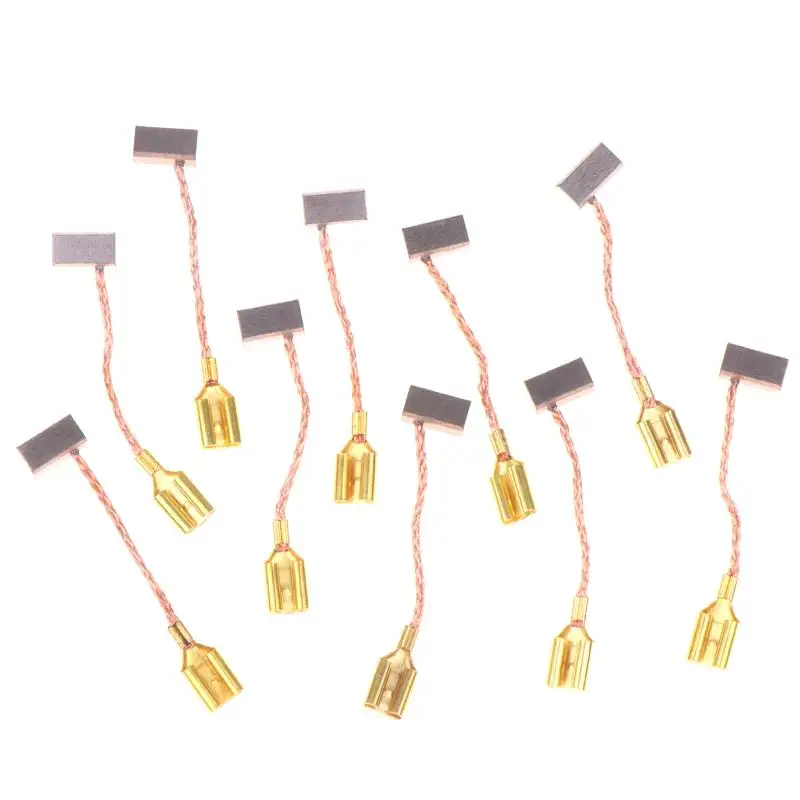 【10Pcs Car Glass Lift Motor Carbon Brush Fit For Car 4x4.5x8mm Side Connector With Copper Brush】
