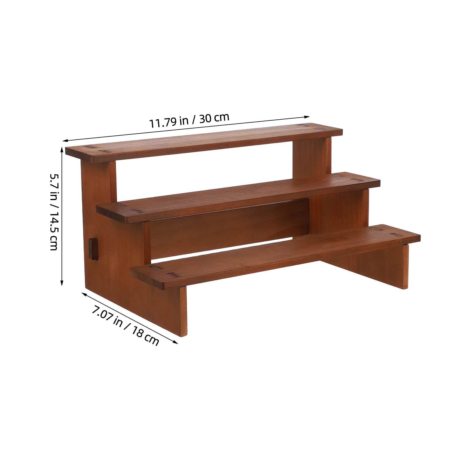 Vintage Wooden Tiered Display Stand Retro Style Three Layers Cupcake Jewelry Dessert Rack Sturdy Wood Shelf Multi-Purpose Holder