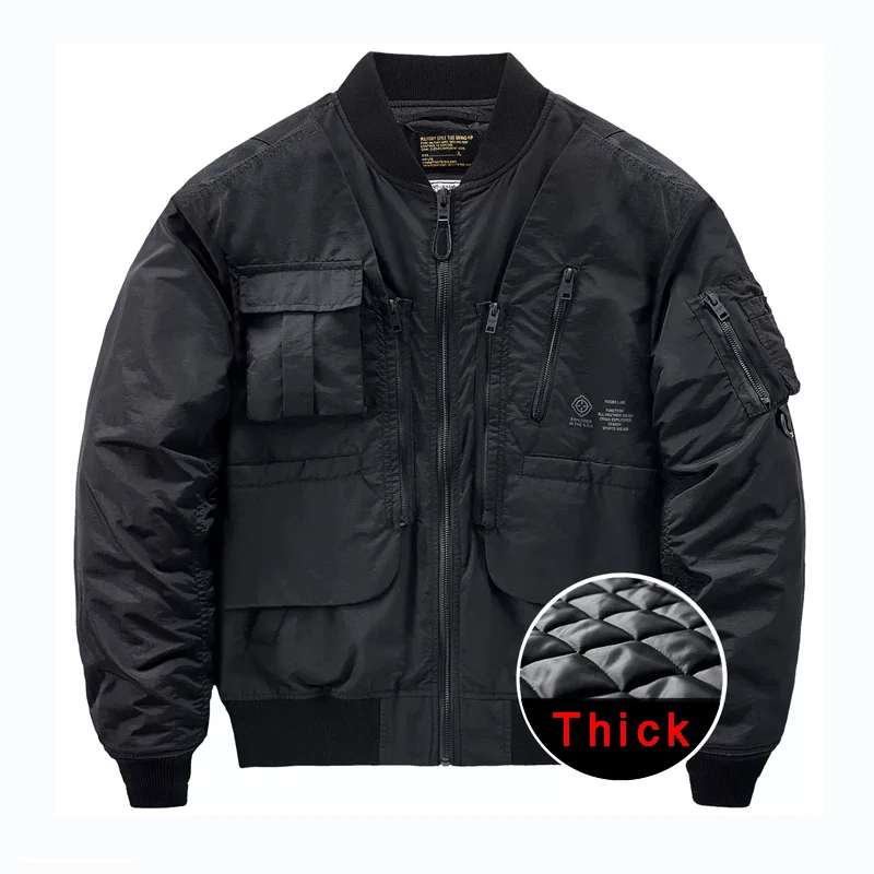 

Winter Thick Tactical Bomber Jackets Men Functional Warm Coats Parka Windbreaker HipHop Streetwear Male Clothing Techwear Unisex