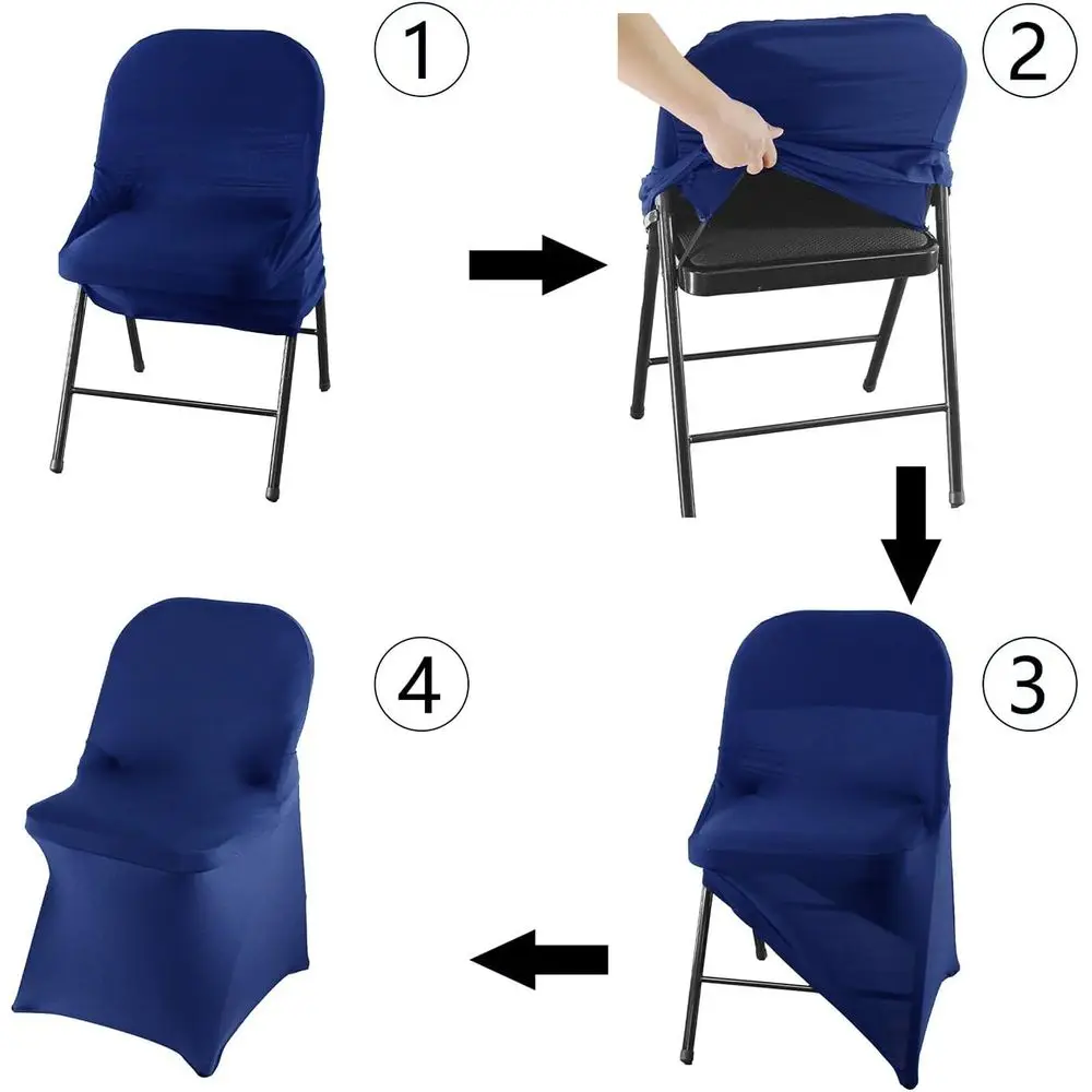 Coprisedie in spandex blu royal (confezione da 50) - Elasticizzato per matrimoni e feste