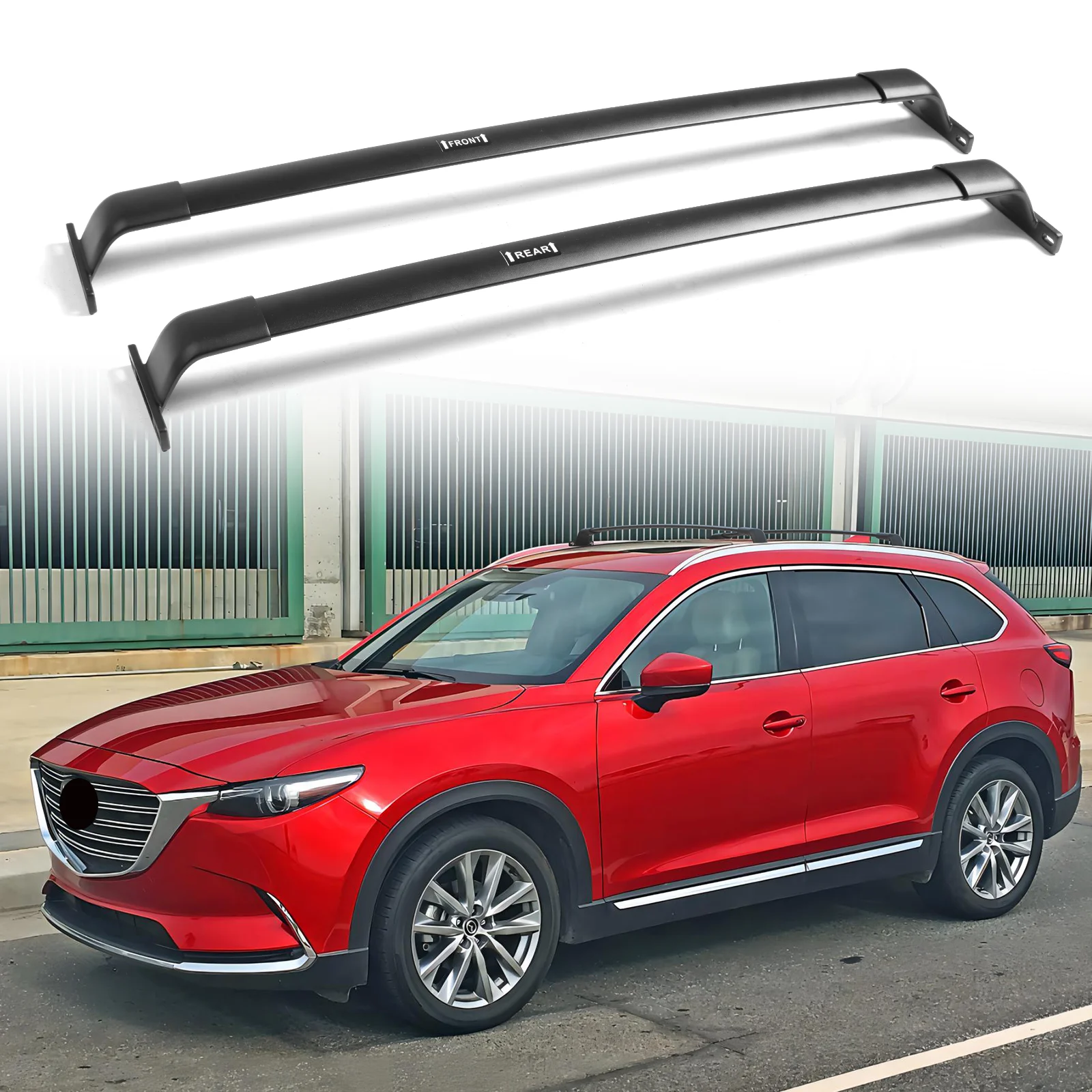 

220lbs Roof Rack Cross Bars Fit for Mazda CX9 CX-9 2016-2023 Aluminum