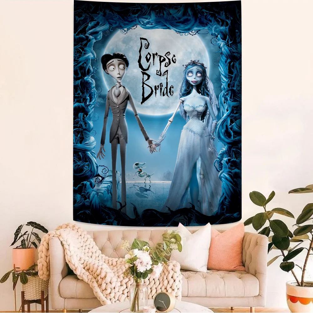 C-Corpse B-Bride Puppet Animation Movie Chart Tapestry For Living Room Home Dorm Decor Art Home Decor