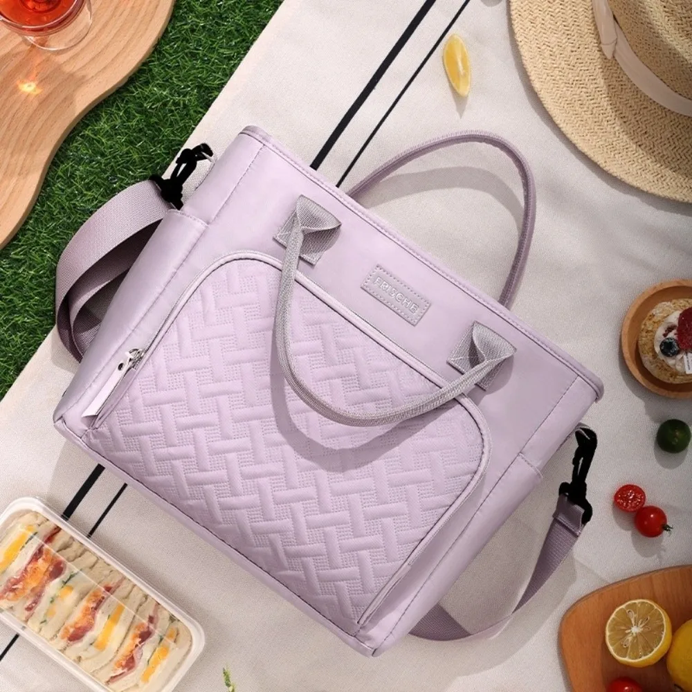 휴대용 폴리에스터 점심 가방 방수 누수 방지 절연 쿨러 가방 대용량 접이식 점심 가방 학교 및 직장용