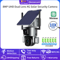 4K UHD Dual Lens 4G Solar Security Camera Outdoor 10X Optical Zoom WiFi Camera Auto Tracking Two way Audio CCTV Camera