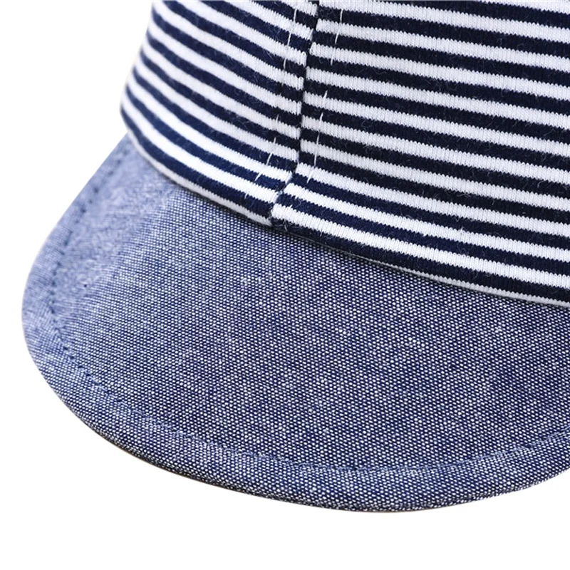 Summer Kids Hats Cute Striped Cotton Hats For Baby Girls Boys Soft Adjustable Infant Hat Baseball Cap Kids Accessories 1-2Y