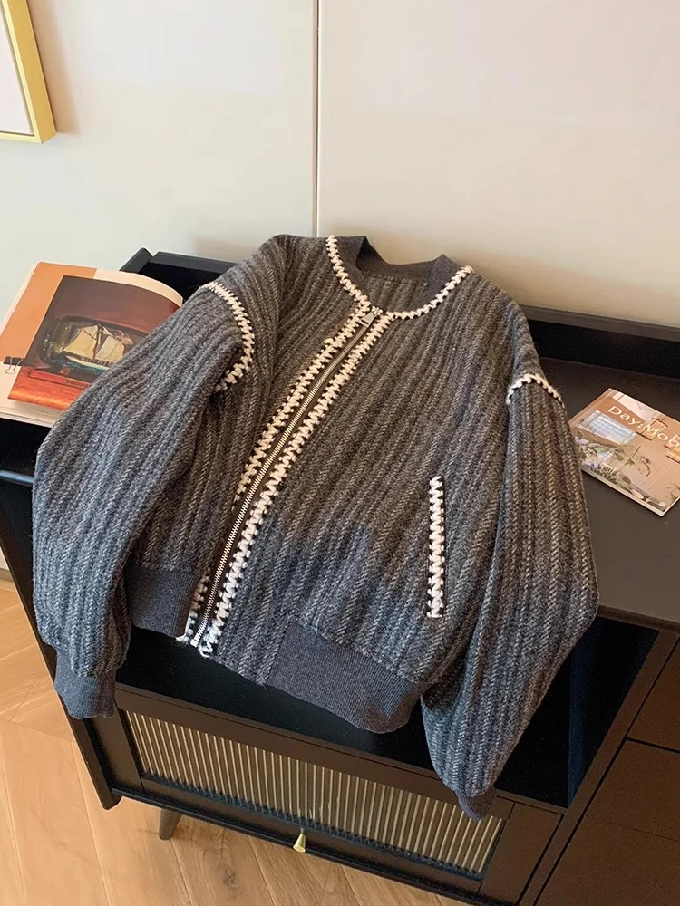 Primavera Autunno Stile pigro Design Sense Giacca da baseball versatile casual Cappotto personalizzato slim vestibilità ampia da donna alla moda