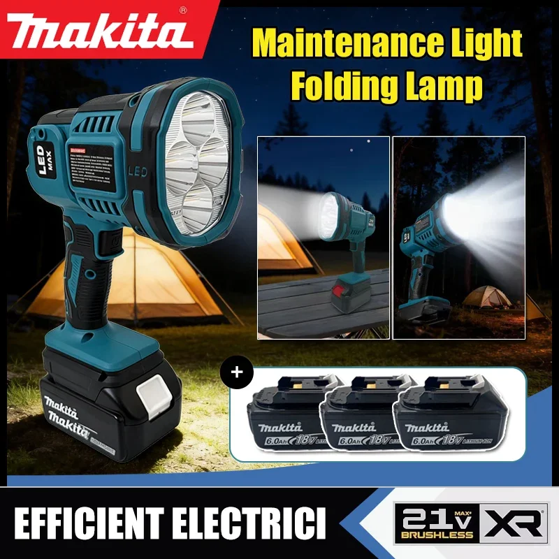 Makita Cordless LED Work Light Foldable Handheld Spotlight Portable Flashlight Outdoor Camping Jobsite Inspection Emergency Lamp
