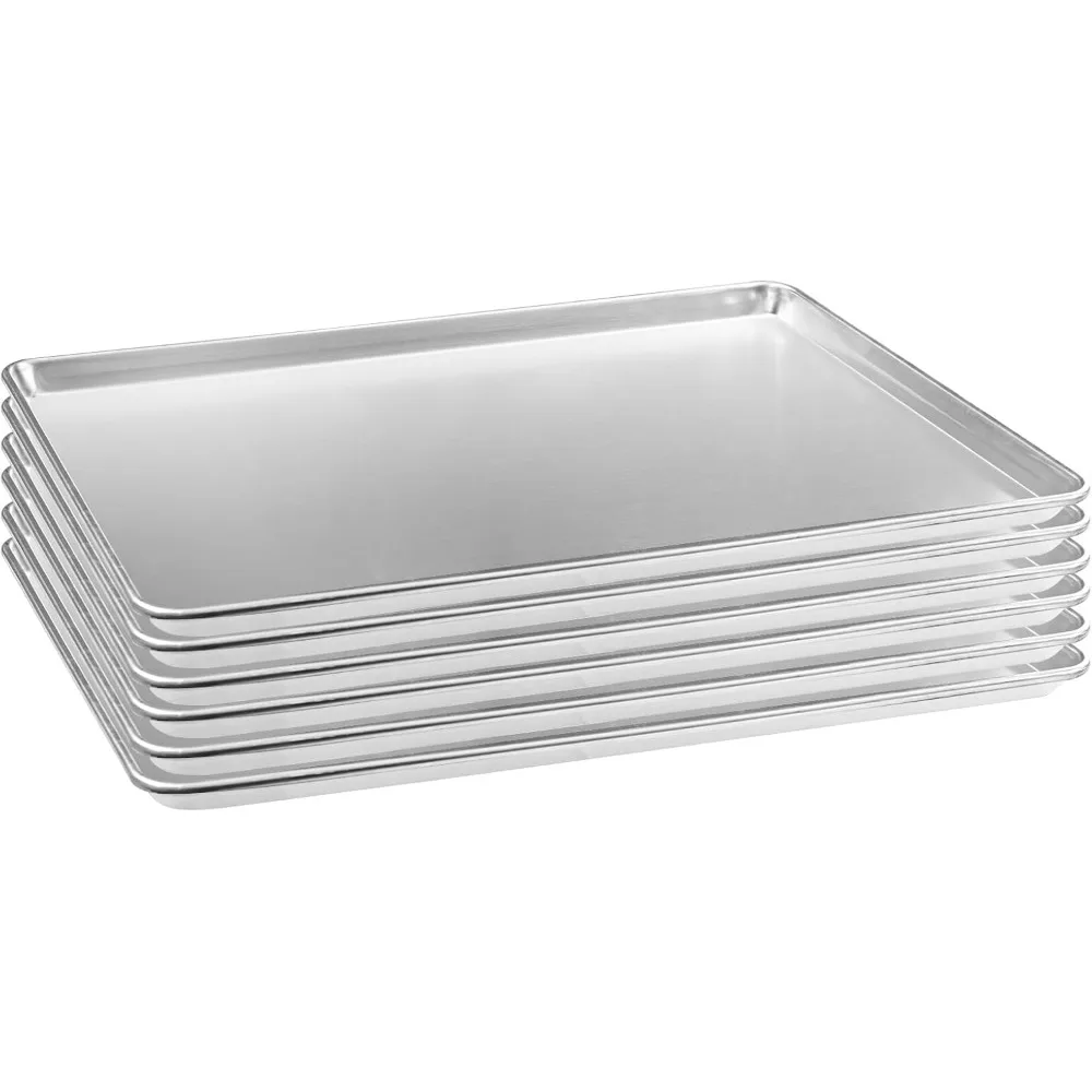 

HARDURA Aluminum Baking Sheet Pan 18”L X 26”W X 1”H Cookie Sheet, 6Packs, For Oven in Bakery & Restaurant, Kitchen