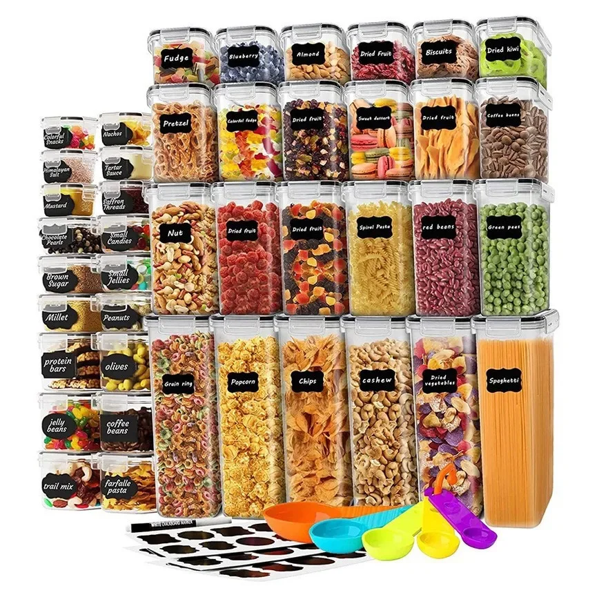 5Pcs Set Food Storage Containers Home Kitchen Organizer and Storage Container with Lids Refrigerator Noodle Box Tank Sealed Cans