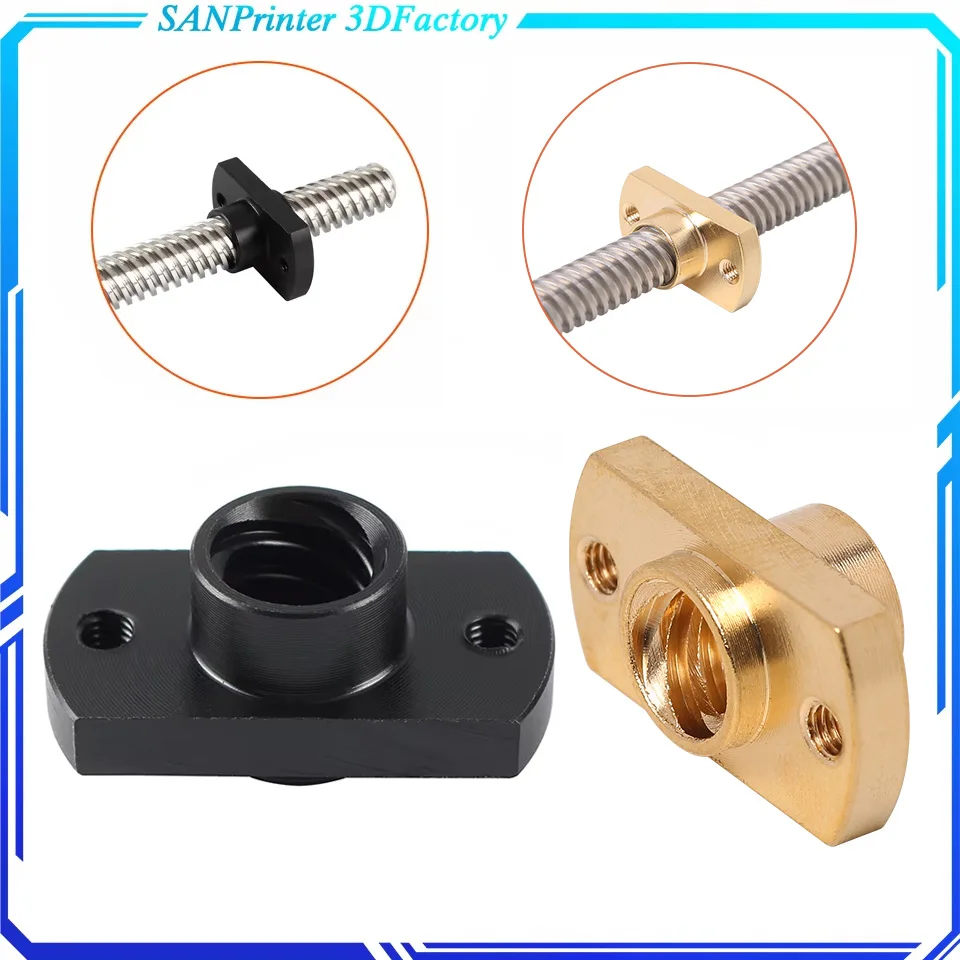 

3D Printer Z Axis Trapezoid Motor Screw Nuts Brass Nut T8 Nut POM Nut Lead 8mm Pitch 2mm For CR10 CR-10S Ender-3 Lead Screw