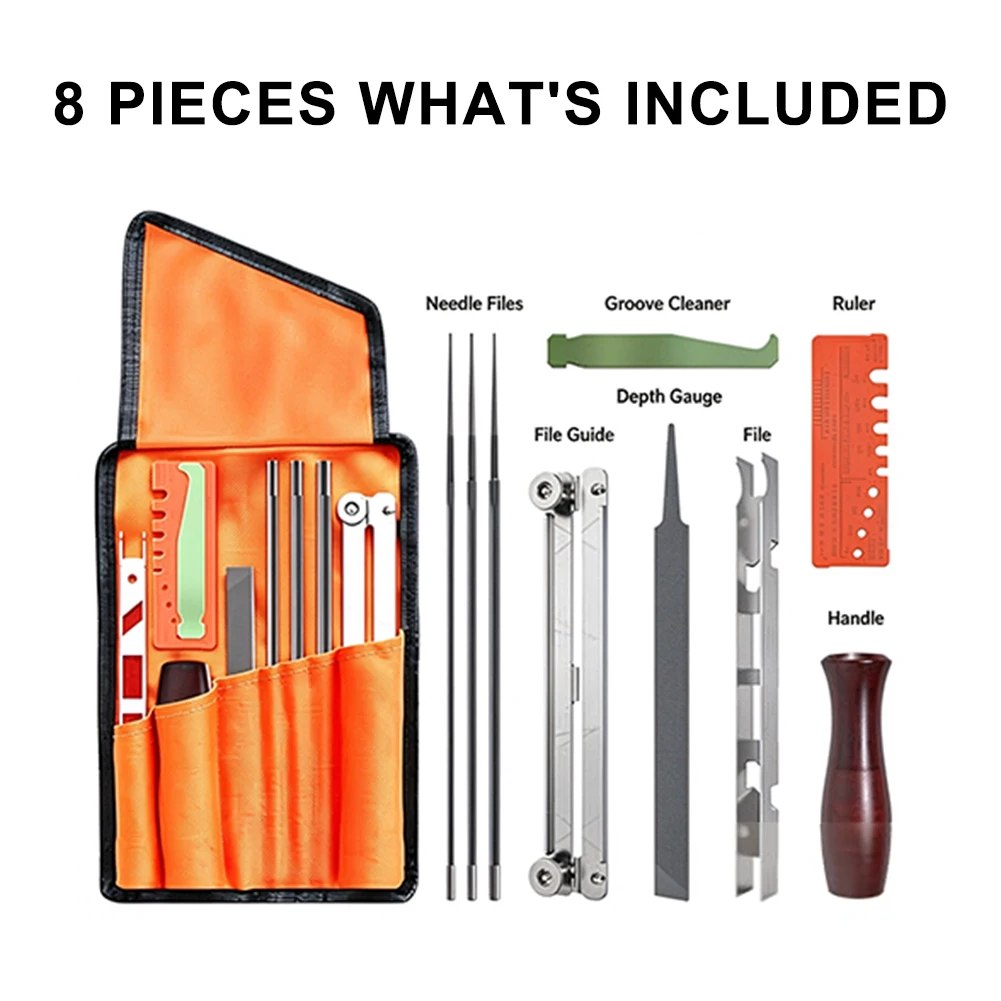10-Piece Alloy For Chainsaw Maintenance Kit With File Guide And Slot Cleaner For Cutting Tools Storage Bag 10-Piece