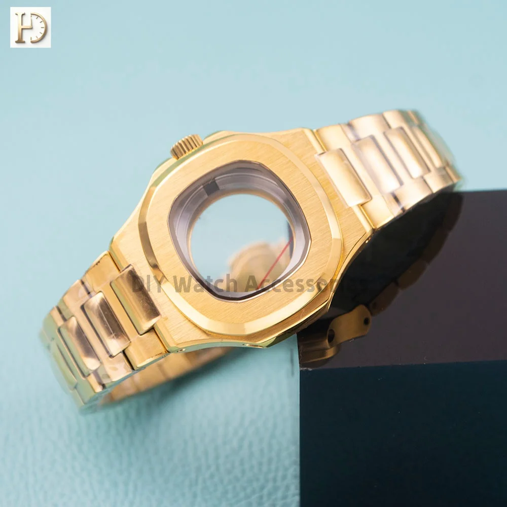 

NH05 Stainless Steel Watch Case Band Sapphire Glass 35MM Case 17mm Strap For NH05 NH06 Movement Nautilus Watch Case Accessories