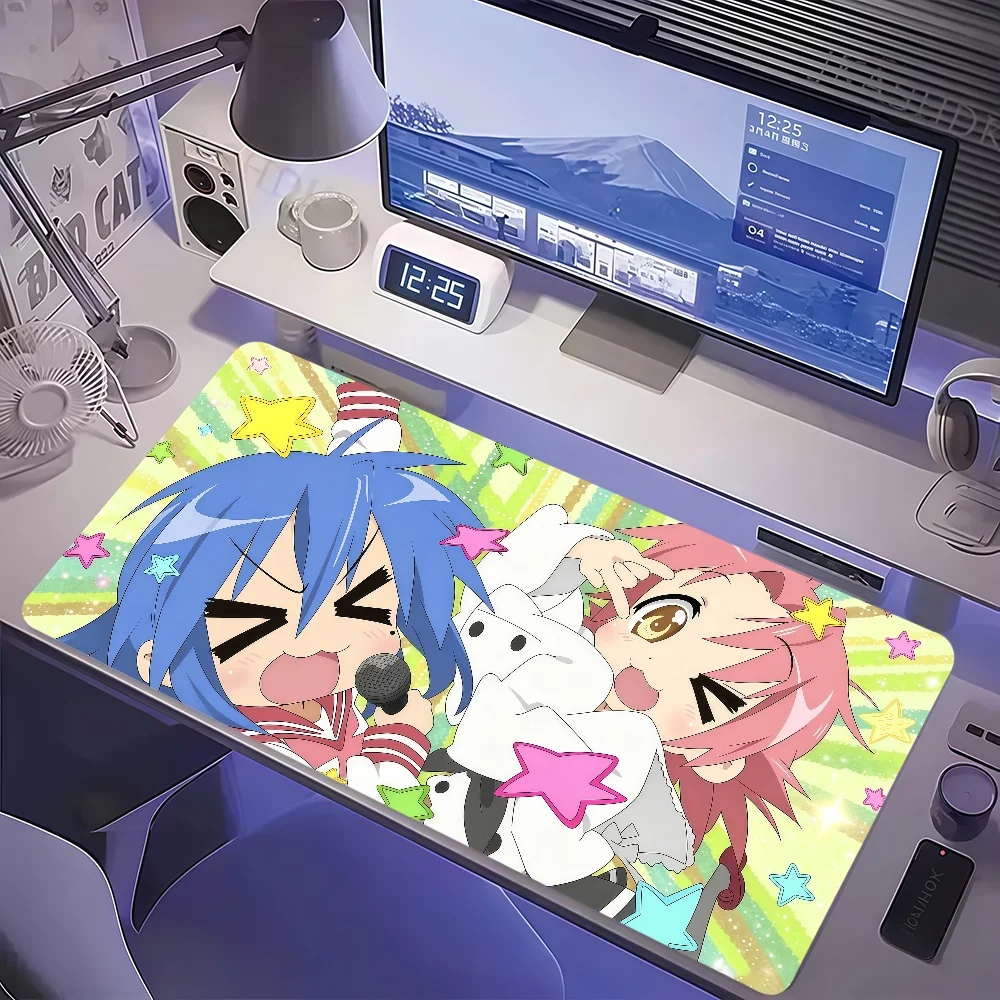 Anime L-Lucky Star Cute GirlMouse Pad Large Non-slip Lockedge Desktop Computer Desk Mat Keyboard MousePad Office Gamer Student