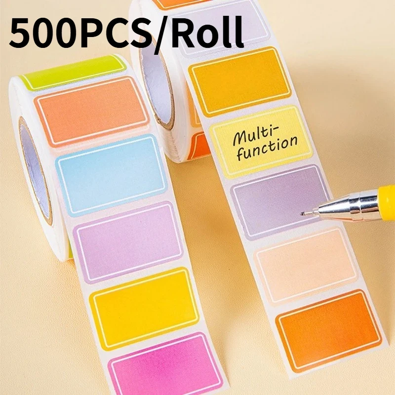 

500 шт./рулон, цветные этикетки-стикеры, именные стикеры, самоклеящиеся индексные этикетки, бумага для маркировки файлов, школьные принадлежности