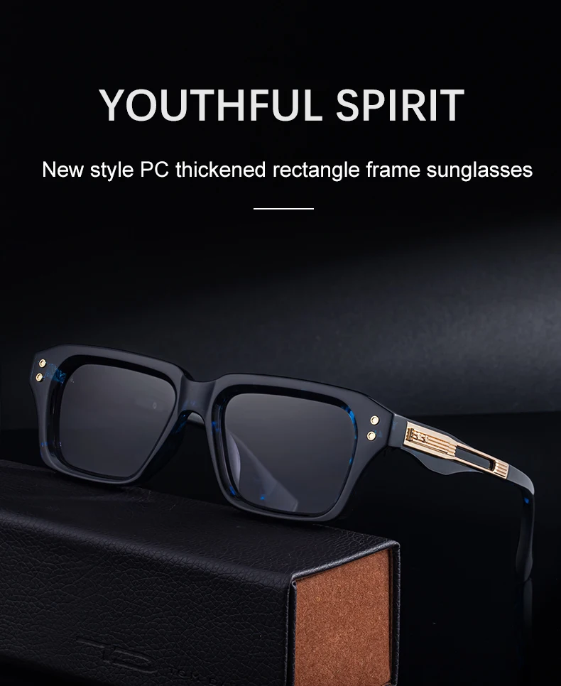 Retro Polarisierte Quadratische Punk Sonnenbrille Männer 2026 Luxus Marke Designer Klassische Fahren Schild Sonnenbrille für Männliche Shades UV400 – Detail 3