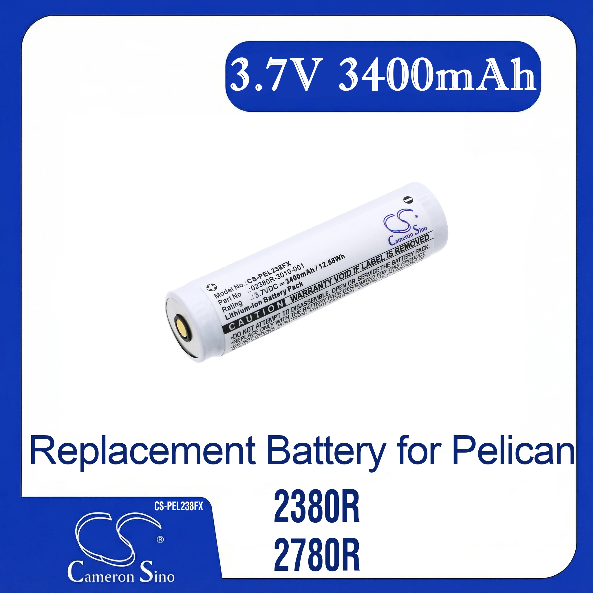 

Cameron Sino Replacement Battery for Pelican 2380R, 2780R, 2780R Headlamp, 5050R Flashlight,, Fits P/N 02380R-3010-000E,02380R-