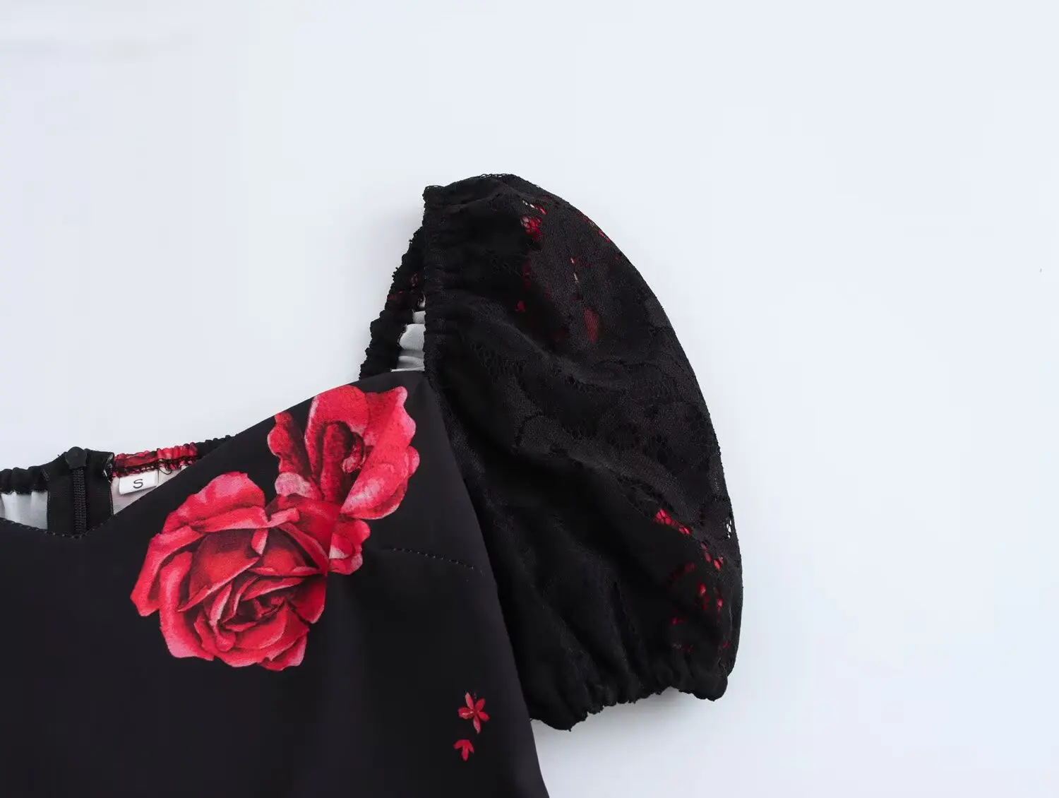   Verão nova moda feminina temperamento impresso mangas bolha francesa vestido de emagrecimento