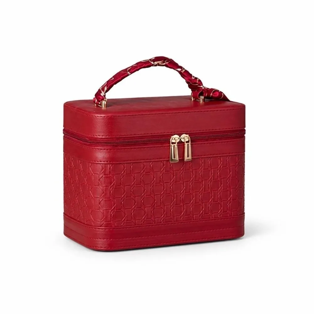 Stylish Portable Makeup Bag with Gift Scarf Handle Design Makeup Case Large Capacity Waterproof Styling Bag