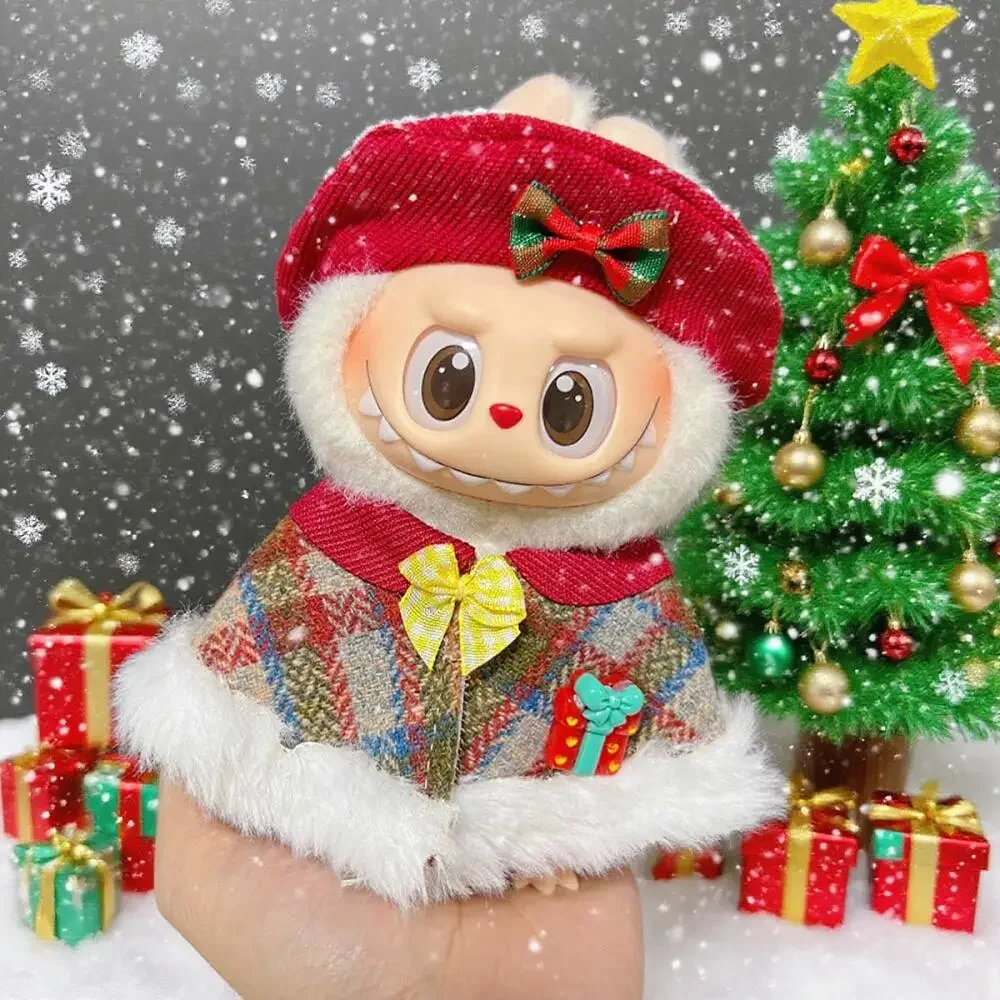 Per bambola Labubu da 15/17 cm, vestiti natalizi, set a tema natalizio, accessori Labubu, regalo di Natale unico
