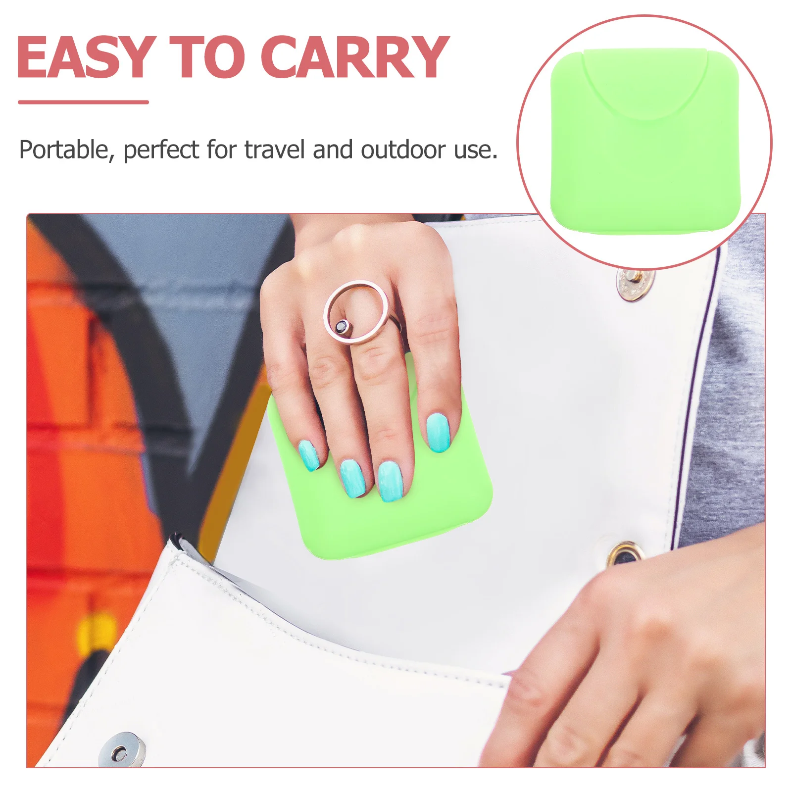 

2Pcs Premium Sealing Soap Box Solid Color Waterproof Portable Soap Container Buckle for Travel Outdoor Use Green