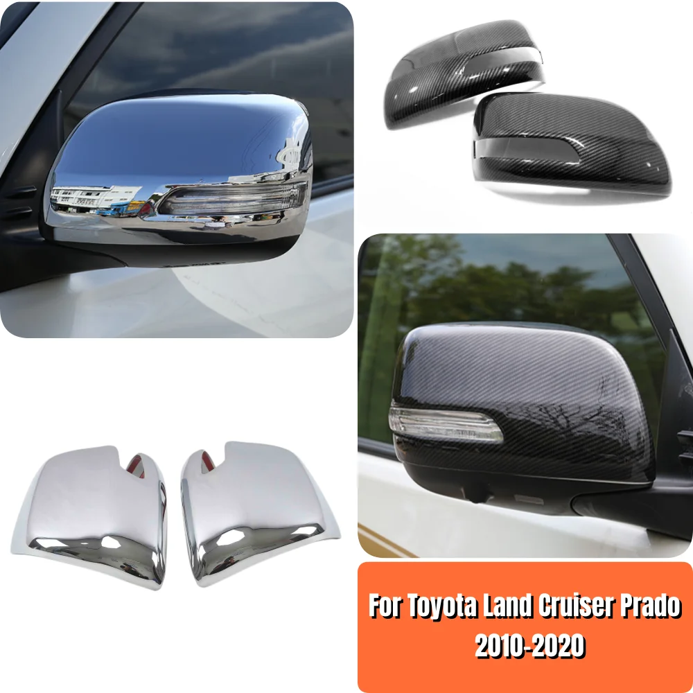 

ABS Chrome Car Side Rearview Mirror Cover Cap Trims 2PCS For Toyota Land Cruiser Prado FJ150 150 2010-2018 2019 2020 Accessories