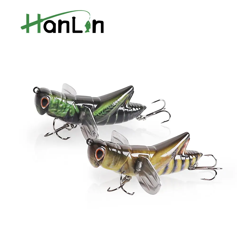 

Hanlin 7.5cm/12.5g Topwater Lnsect Fishing Lures Locusts Bait Artificial Steel Wings Wobbler Bait Floating Bass Pike Tackle