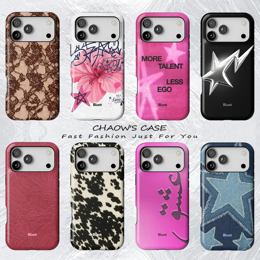 

Luxury Blunt Trendy Vintage Graffiti Phone Case for iPhone 17 17e 16e 16 15 14 13 12 11 Air Pro Max Plus Double-layer Back Cover
