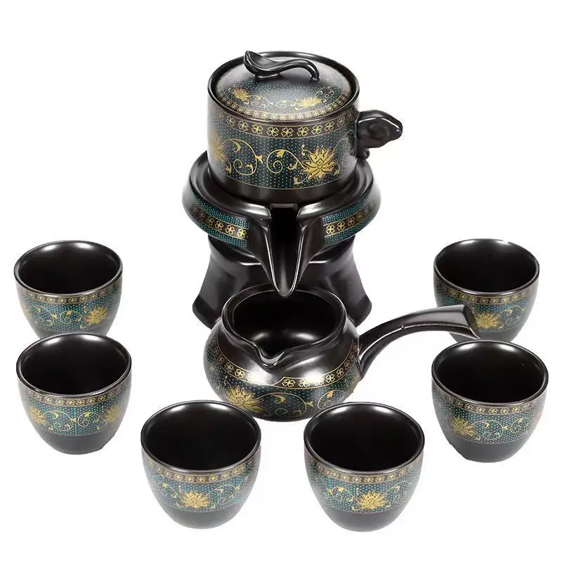 2025 New Automatic Kungfu Tea Set Household Simple Pot Cup Ceramic