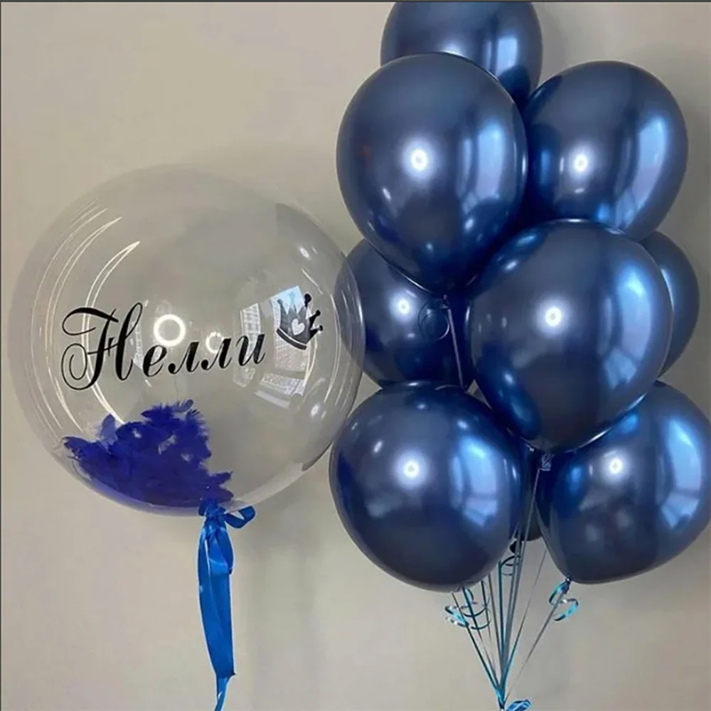 25pcs 5/10inch Night Blue Chrome Gold Latex Balloon for Wedding Decorations Birthday Christening Festival DIY Party Decors Balls