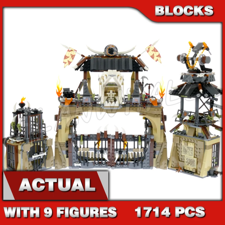 1714 Stück Shinobi Dragon Pit Modular Base Wachturm Toröffnungsfunktion Gefängnis 10940 Bausteinspielzeug Kompatibel mit Modell